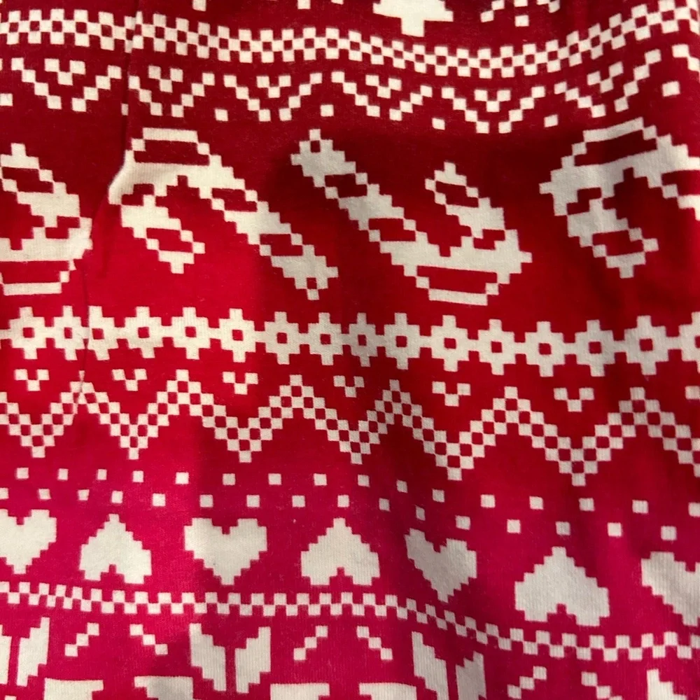 Childrens Place xl leggings girls christmas white red PERFECT CONDITION